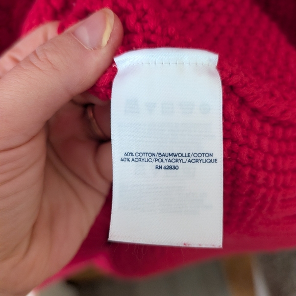 Lands End Red Midi Holiday Valentine's Day Cable Knit Sweater Dress Size 2X - Picture 4 of 8